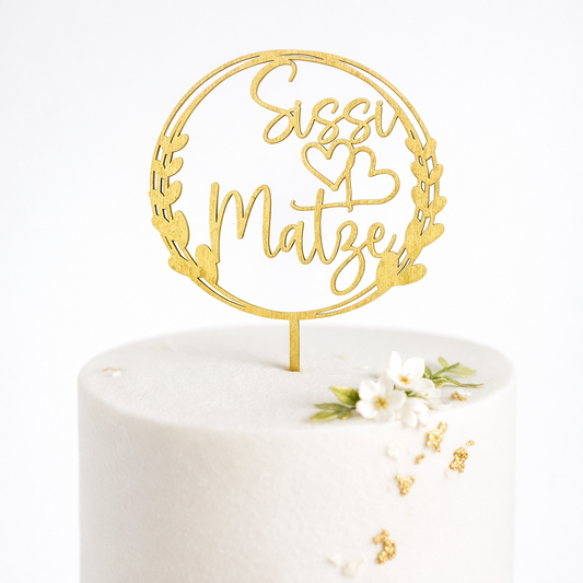 Personalisierter Cake Topper zur Hochzeit