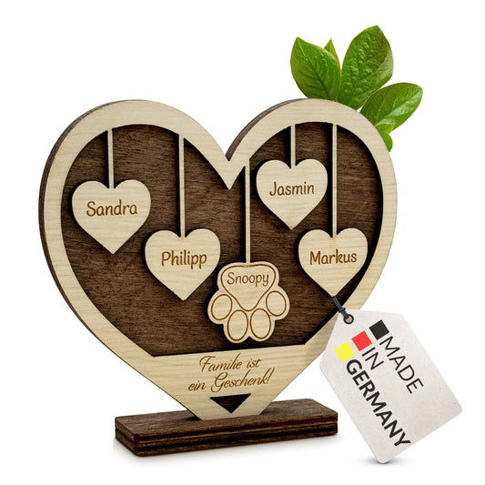 Personalisiertes Holzschild mit Namen - Herz