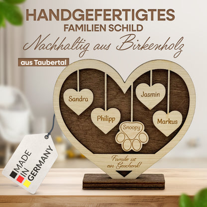 Personalisiertes Holzschild mit Namen - Herz