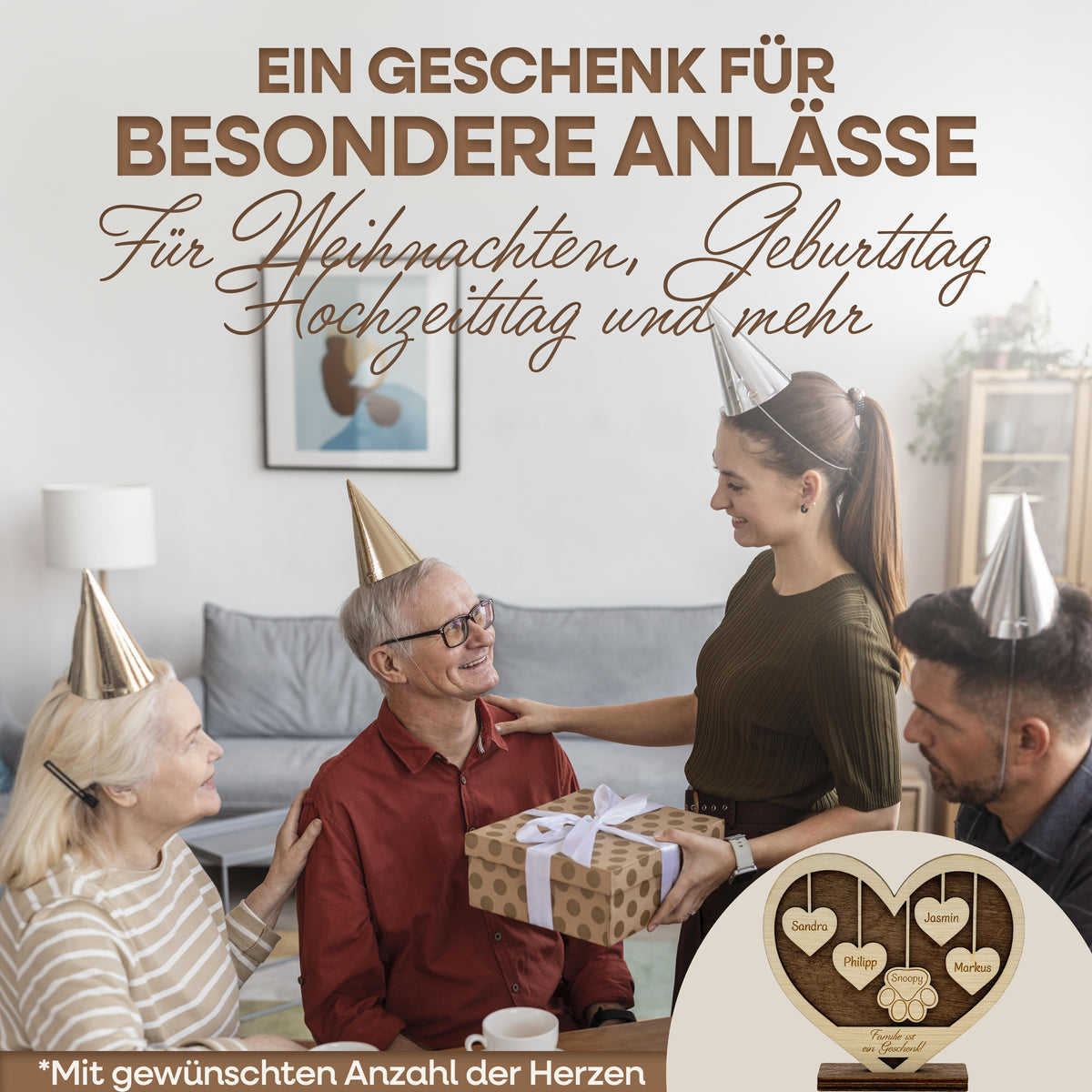 Personalisiertes Holzschild mit Namen - Herz