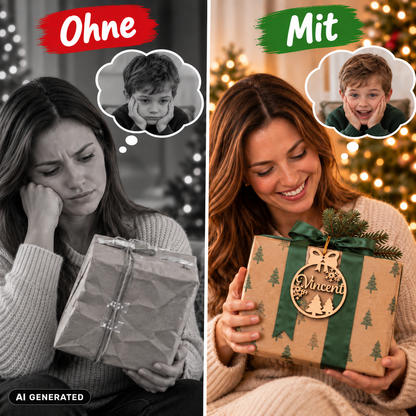 Weihnachtskugel mit Schleife