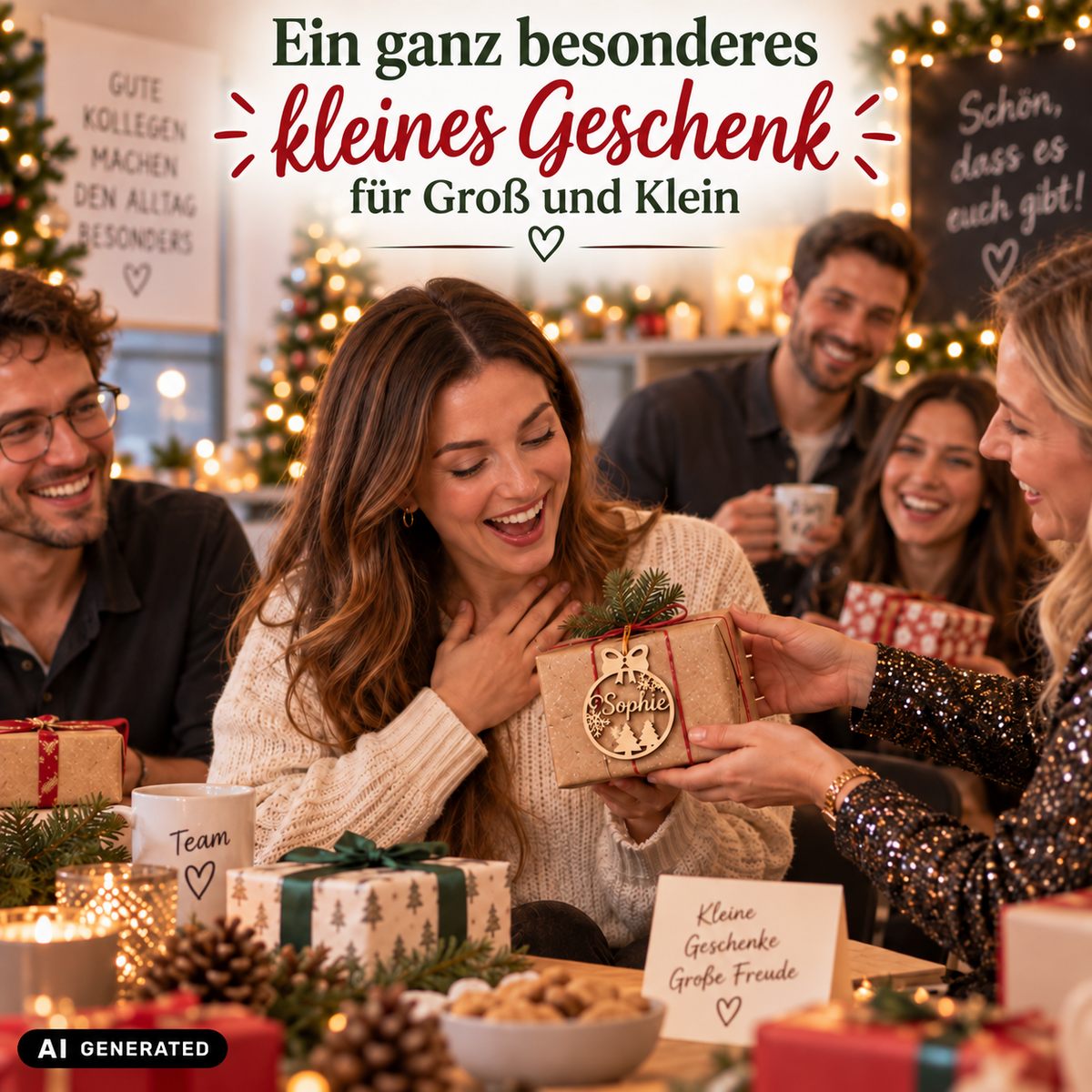 Weihnachtskugel mit Schleife
