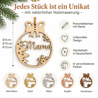 Weihnachtskugel mit Schleife