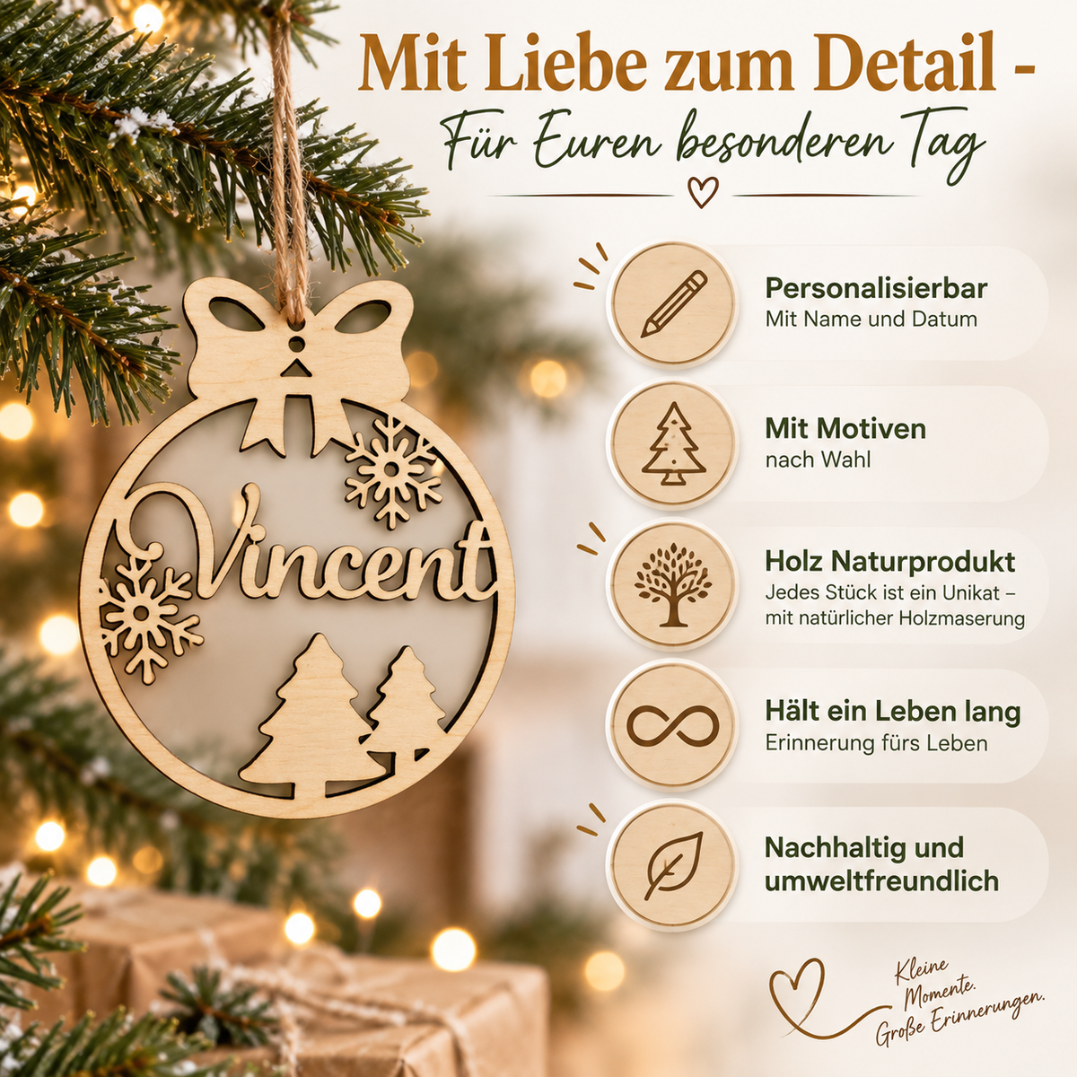 Weihnachtskugel mit Schleife
