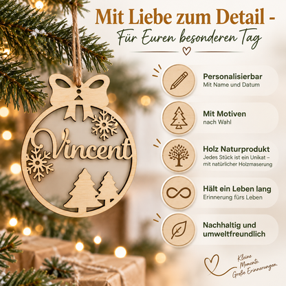 Weihnachtskugel mit Schleife