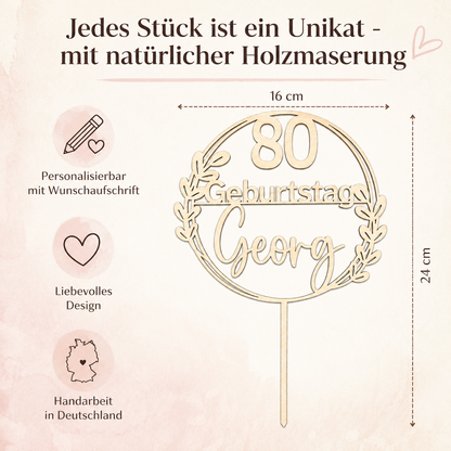 Cake Topper personalisiert zum Geburtstag – Individuelle Tortendekoration mit Namen und Zahl