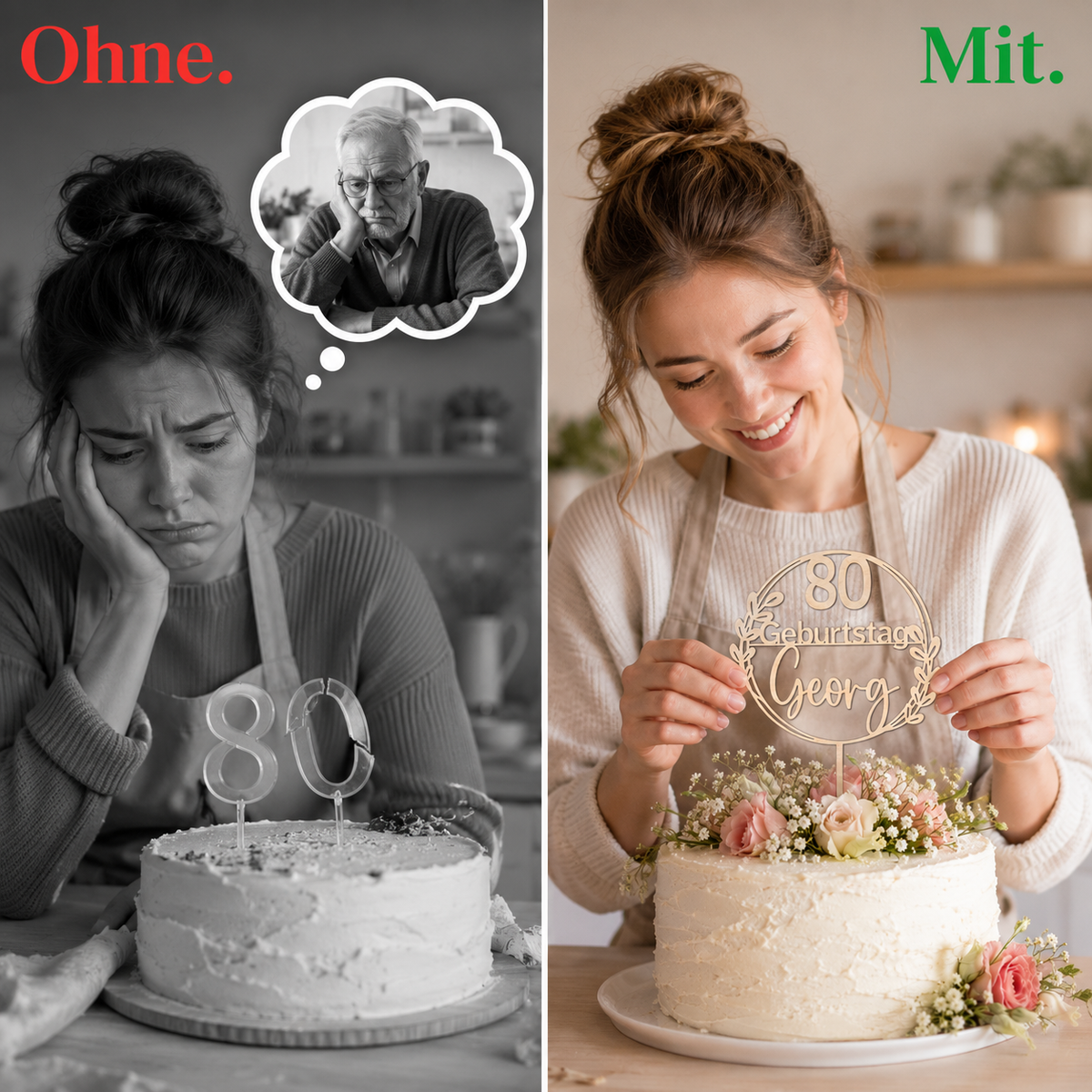 Cake Topper personalisiert zum Geburtstag – Individuelle Tortendekoration mit Namen und Zahl