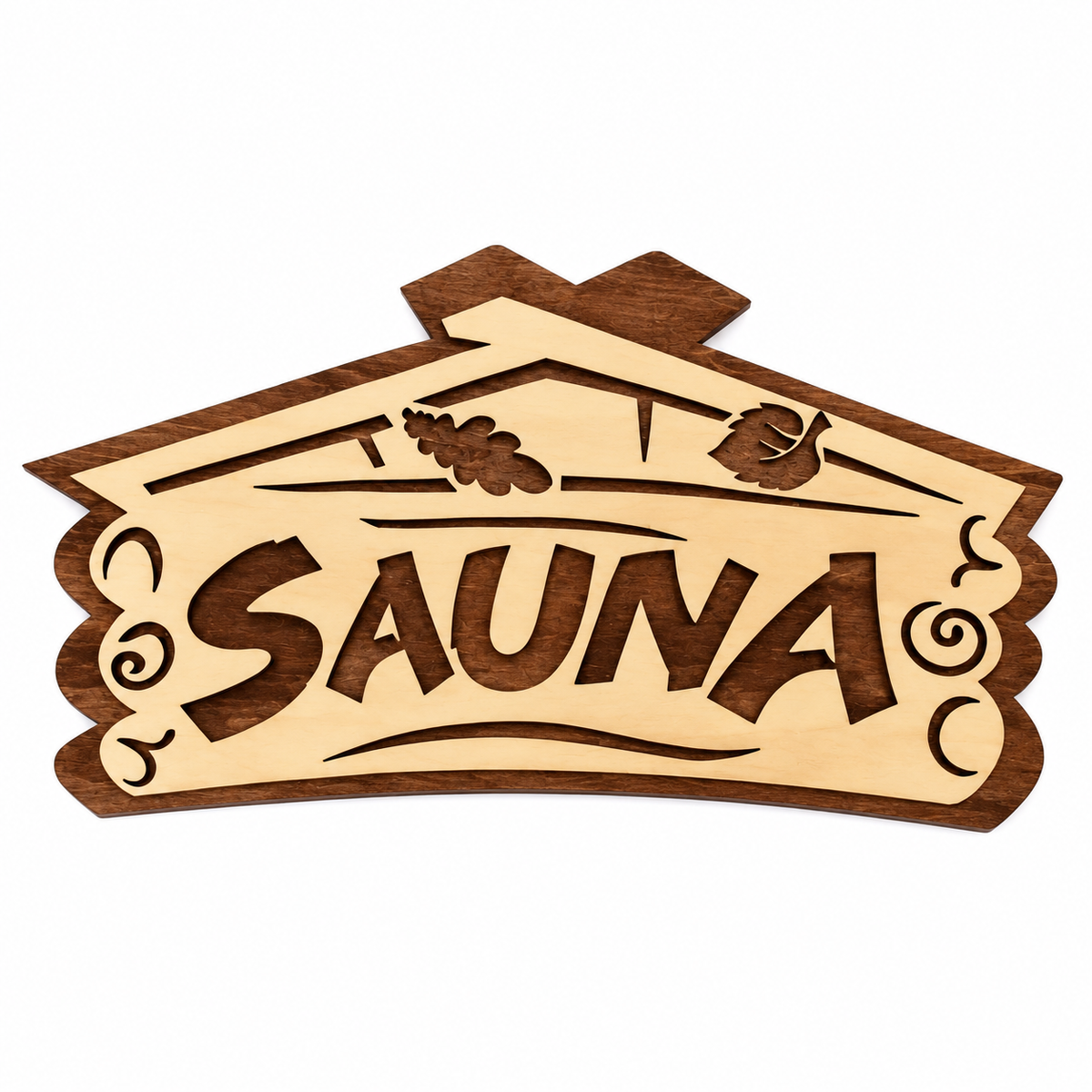 Sauna Schild aus Birkenholz