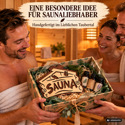 Sauna Schild aus Birkenholz