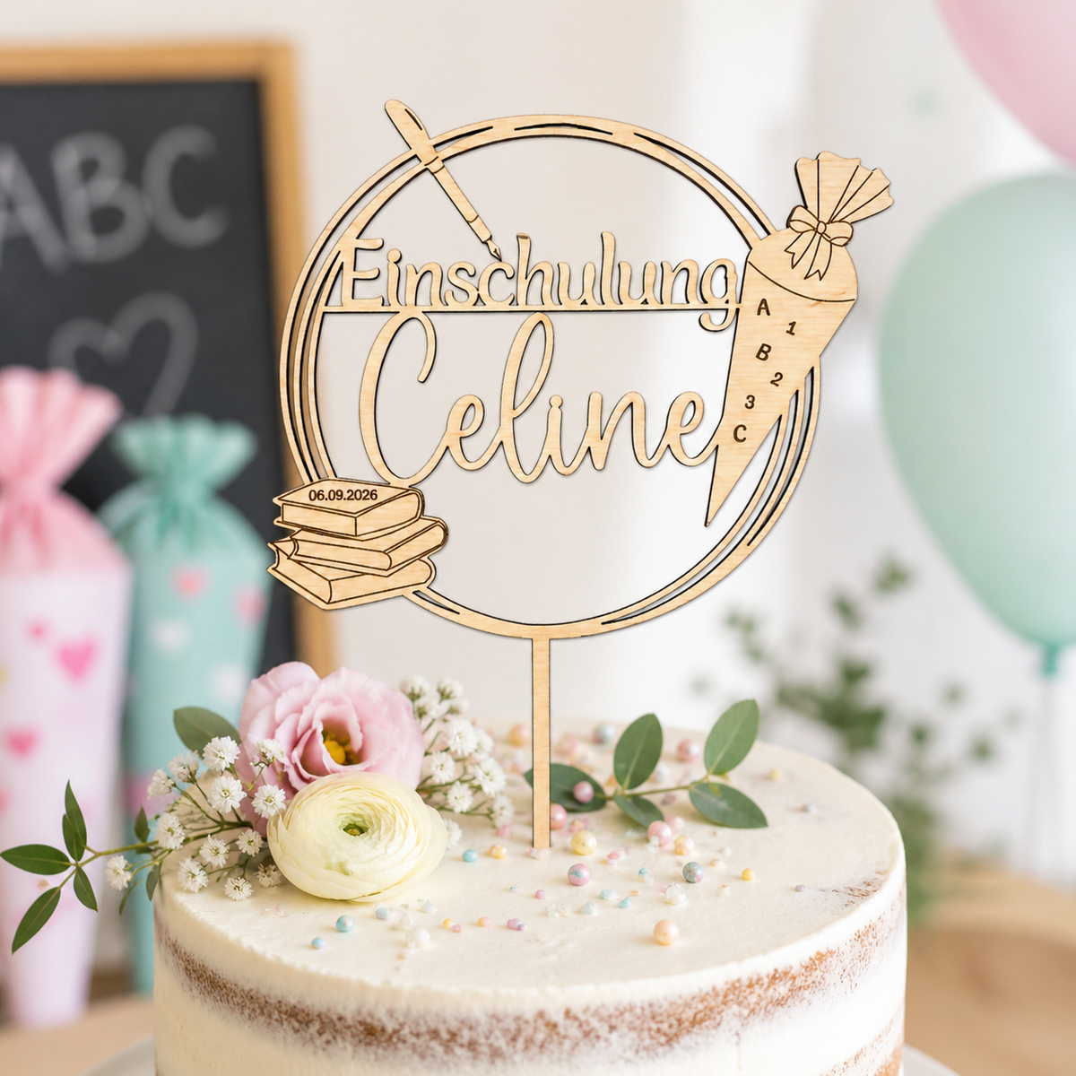 Cake Topper Bücher & Schultüte