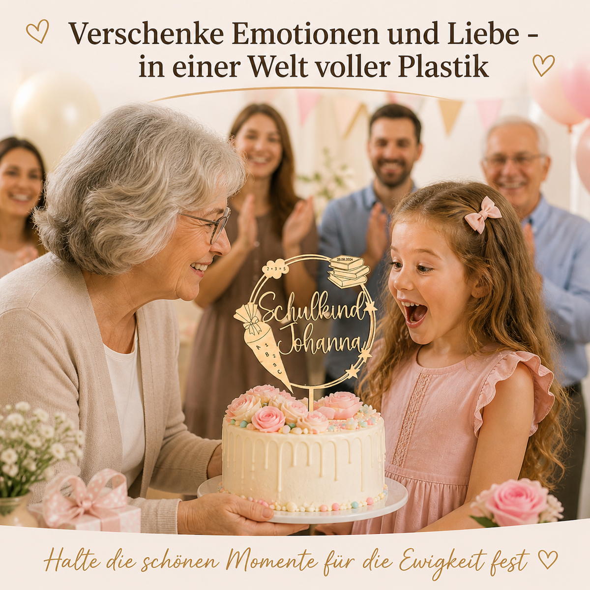 Personalisierter Tortenstecker zur Einschulung