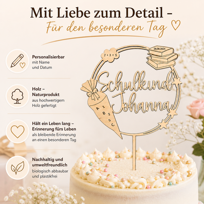 Personalisierter Tortenstecker zur Einschulung