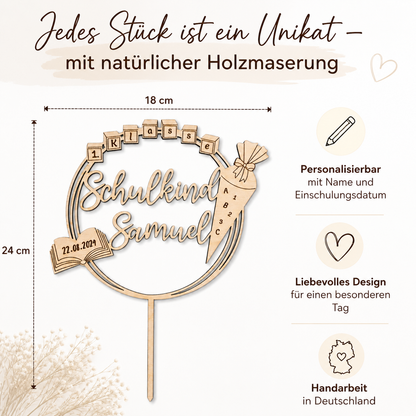 Cake Topper Einschulung mit Namen