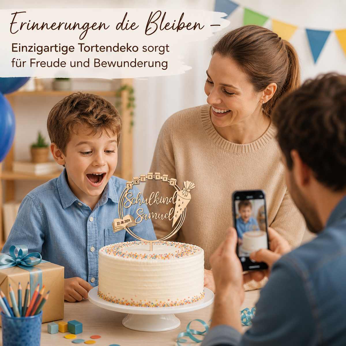 Cake Topper Einschulung mit Namen