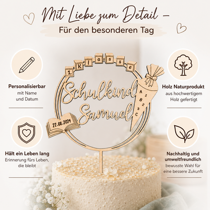 Cake Topper Einschulung mit Namen
