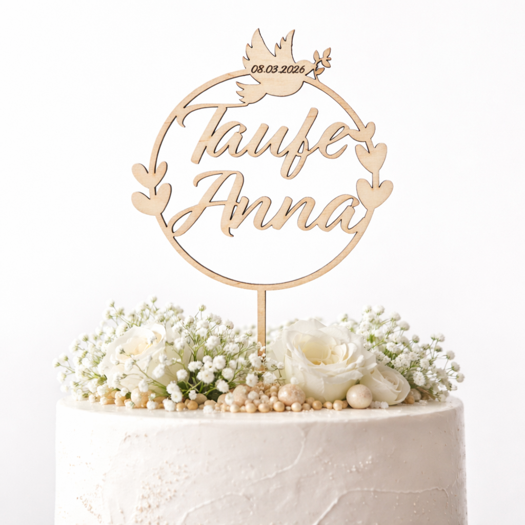 Cake Topper Taube & Herze