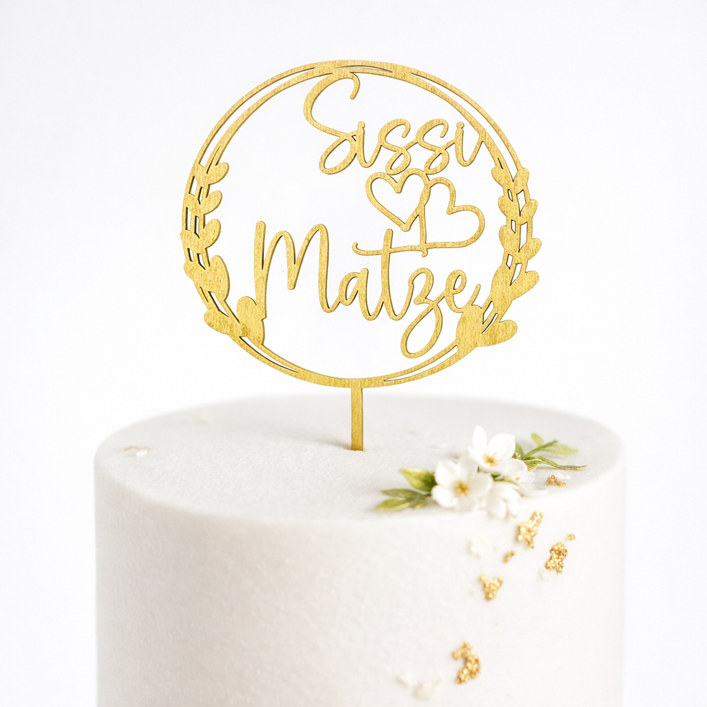 Personalisierter Cake Topper zur Hochzeit