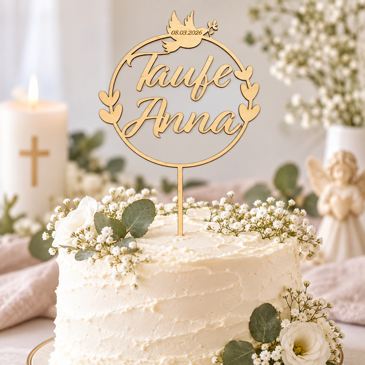 Cake Topper Taube & Herze