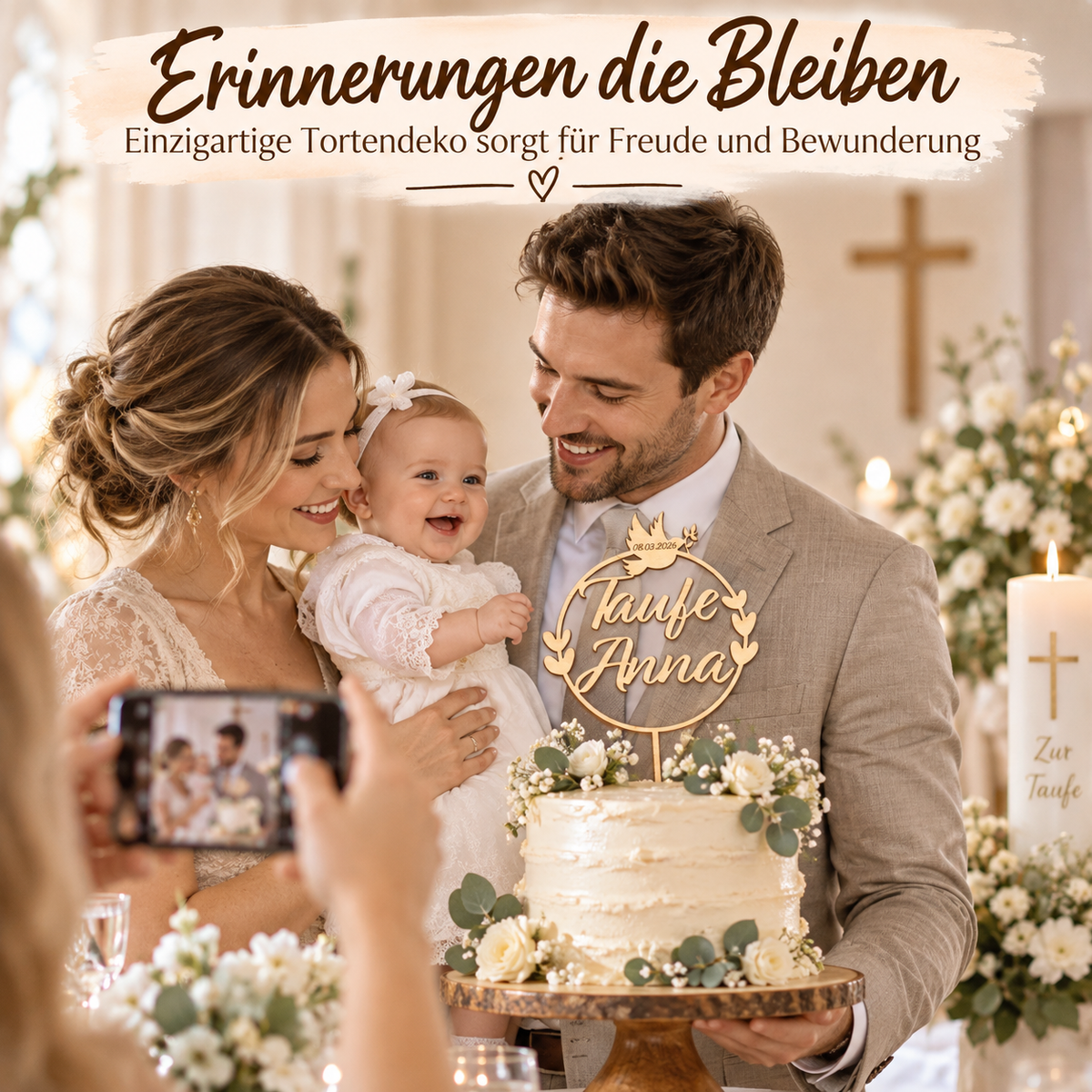 Cake Topper Taube & Herze