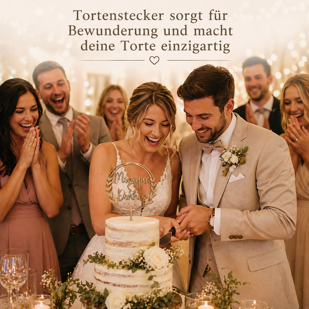 Personalisierter Cake Topper zur Hochzeit