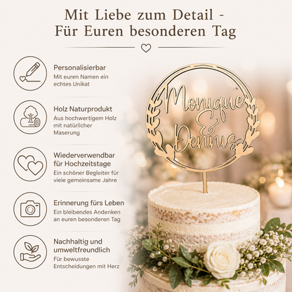 Personalisierter Cake Topper zur Hochzeit