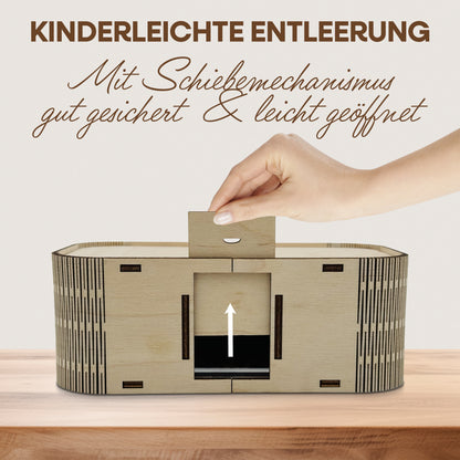 Personalisierte Holz-Spardose für Kinder