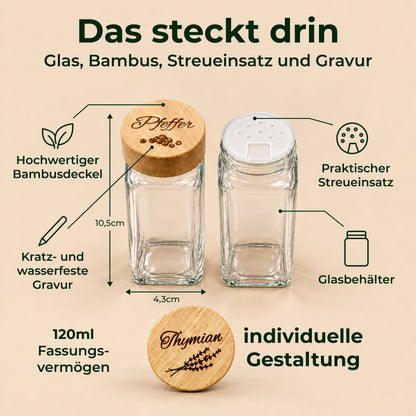 Gewürzgläser mit individueller Gravur