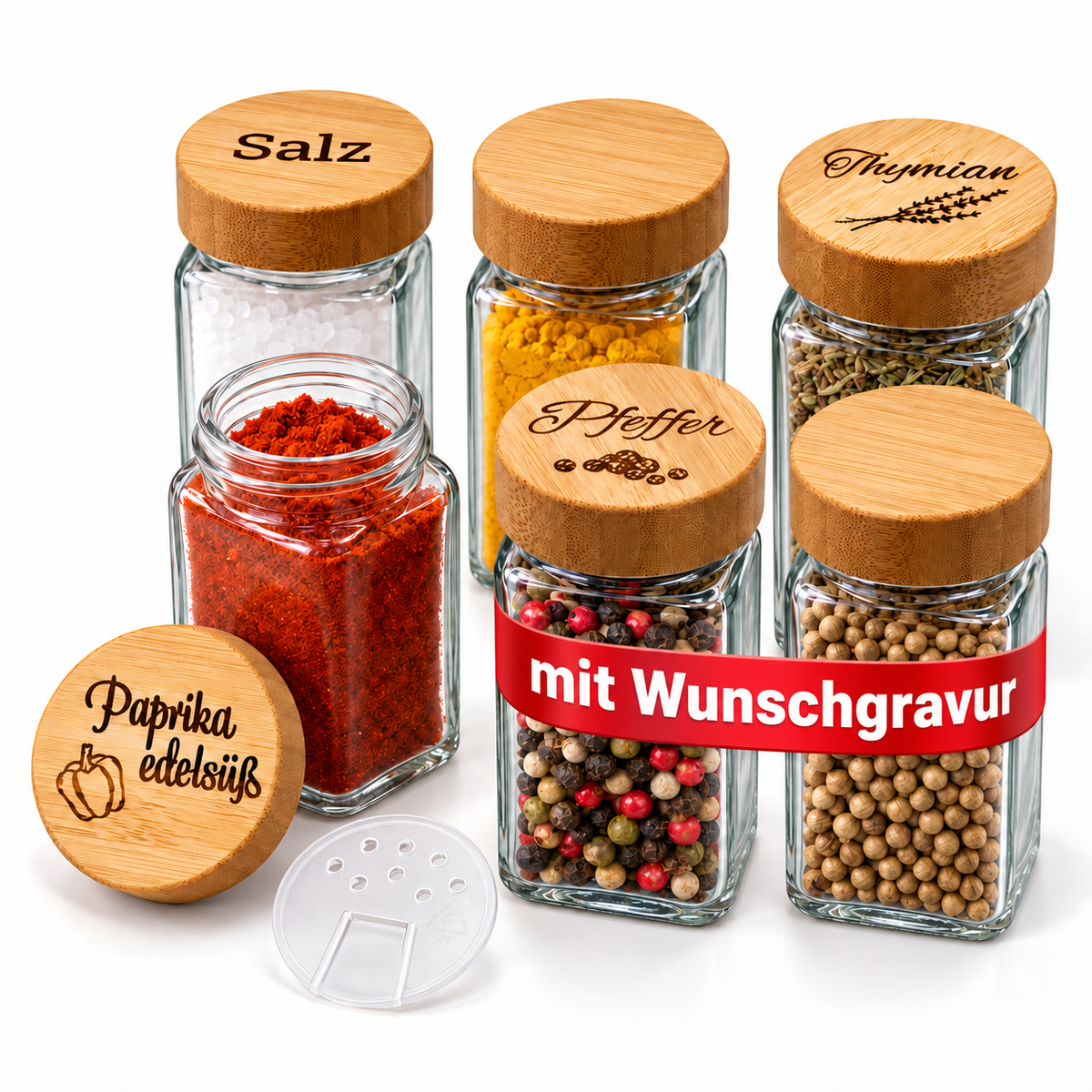 Gewürzgläser mit individueller Gravur