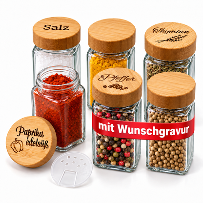 Gewürzgläser mit individueller Gravur
