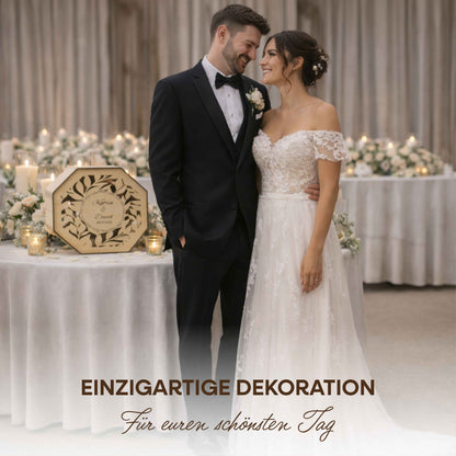 Personalisierte Kartenbox Hochzeit aus Holz mit Gravur