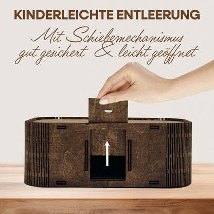 Personalisierte Holz-Spardose für Kinder
